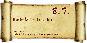 Bodnár Toszka névjegykártya